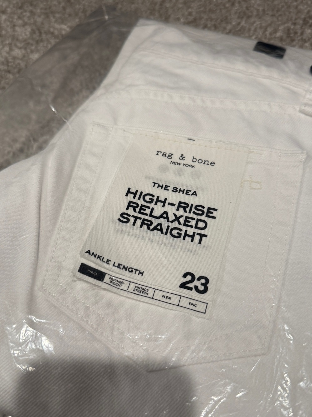 rag & bone Optic White The Shea High-Rise Ankle Relaxed Straight Jeans